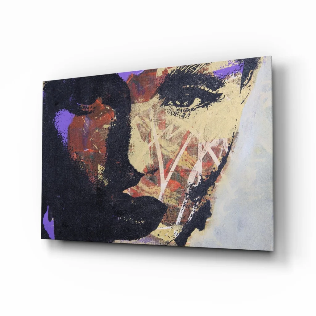 Bold Abstract Portrait Canvas Wall Art With Geometric Eye Design | Insigneart USA | vintageantiquesgifts.com