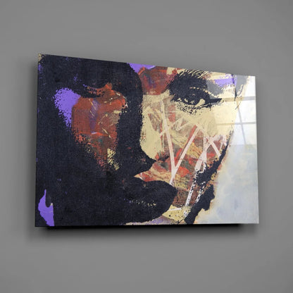 Bold Abstract Portrait Canvas Wall Art With Geometric Eye Design | Glass Wall Art Print | vintageantiquesgifts.com
