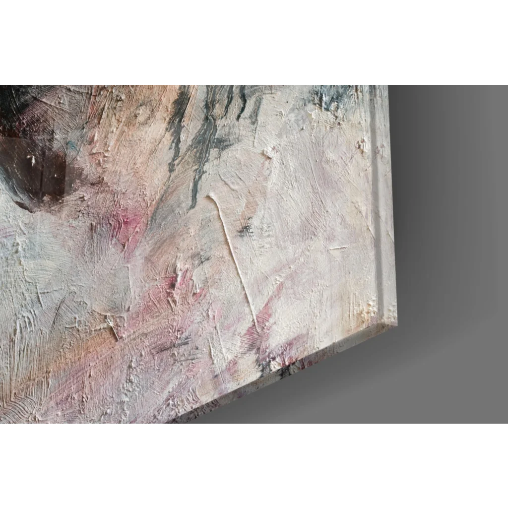 Stunning textured abstract wall art in beige, gray, pink tones