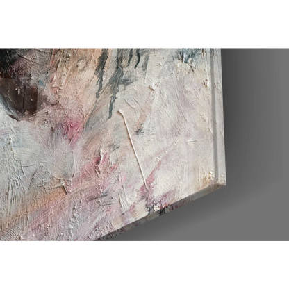 Stunning textured abstract wall art in beige, gray, pink tones