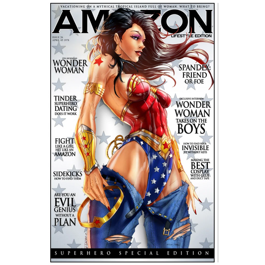 Wonder Woman brushed aluminum print in star-spangled outfit