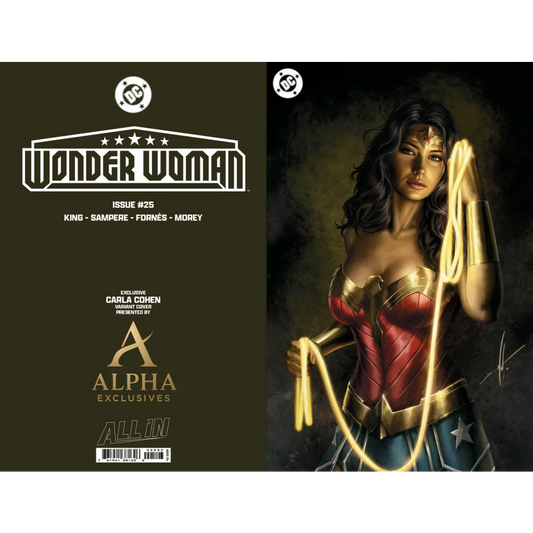 Wonder Woman comic cover by Daniel Sampere with golden lasso