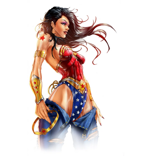 Wonder Woman amazon princess sketchcover in patriotic flag costume