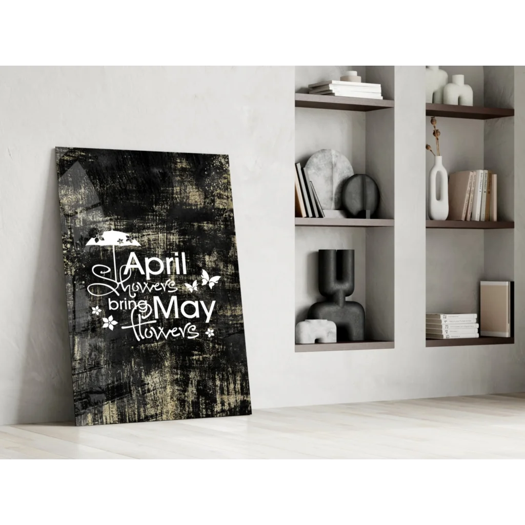 April showers bring may flowers butterfly wall art canvas print