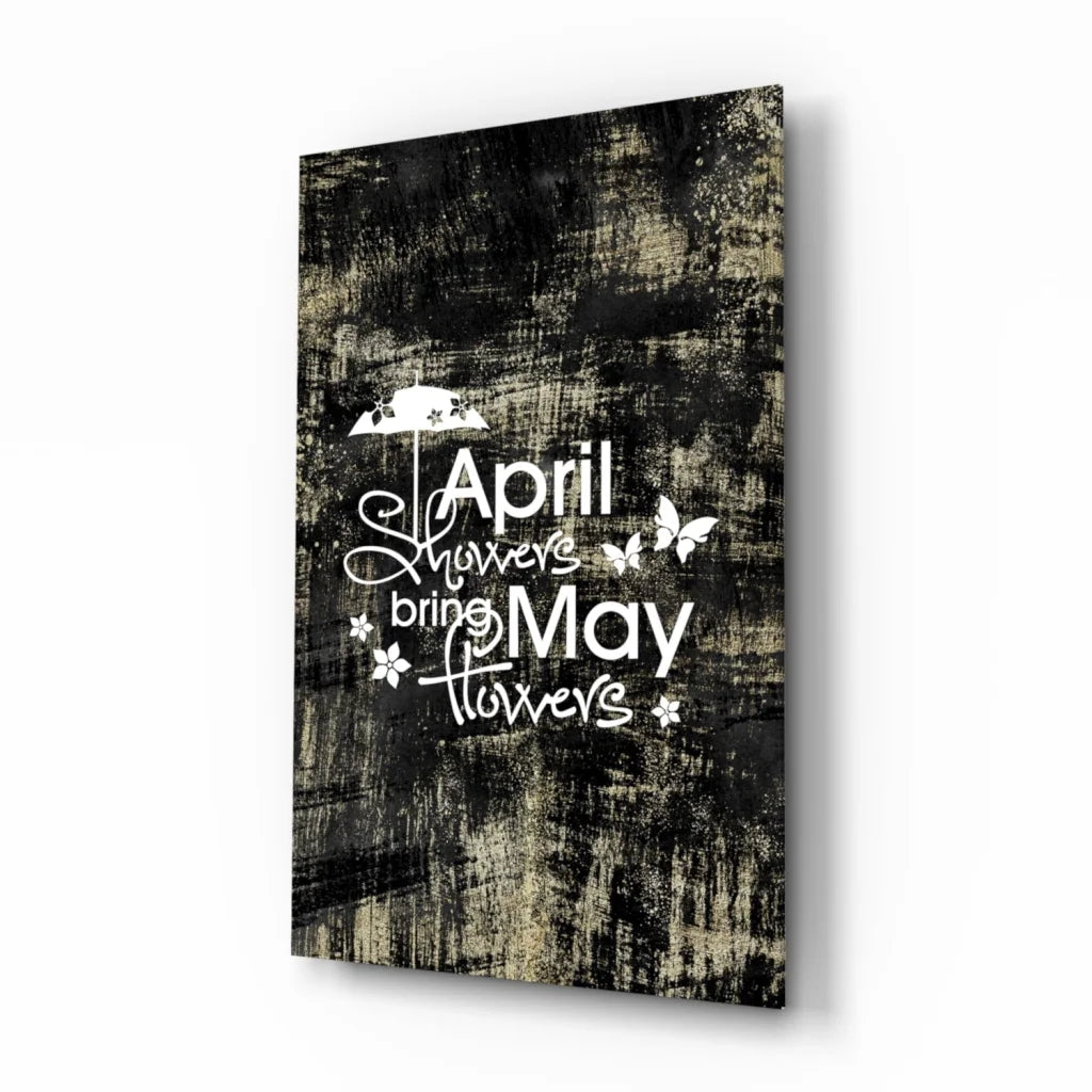 April showers bring may flowers butterfly wall art canvas print
