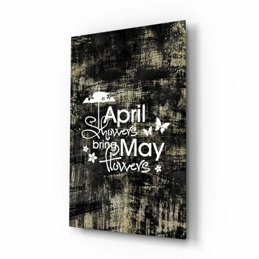 April showers bring may flowers butterfly wall art canvas print