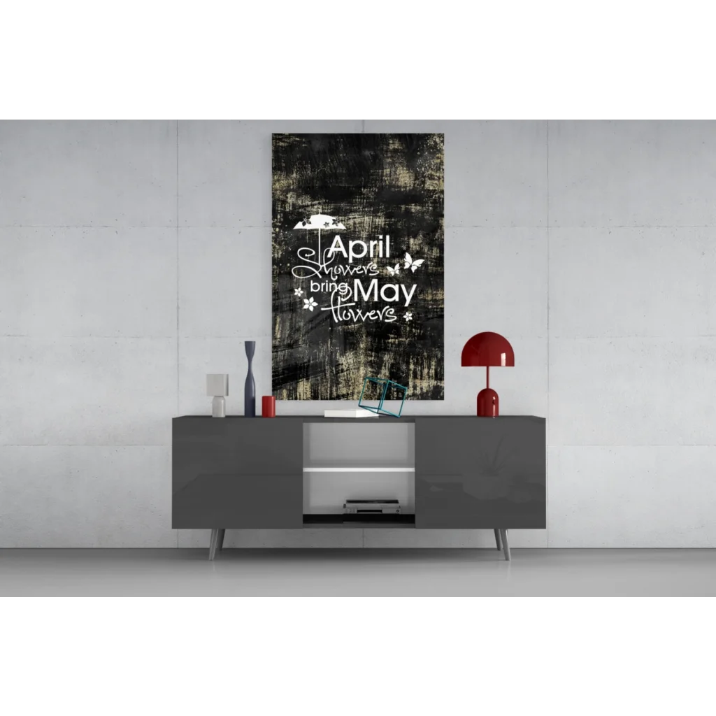 April showers bring may flowers butterfly wall art canvas print