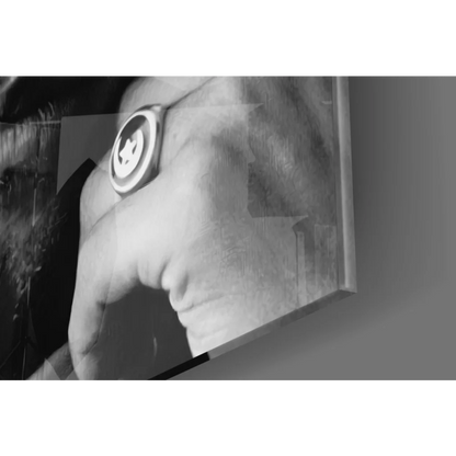 Malcolm X ring hand in black-and-white wall art print