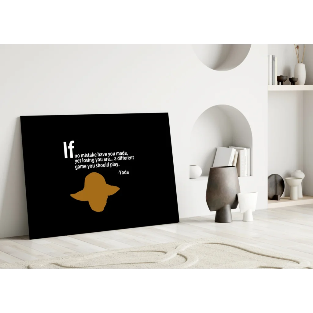 Yoda Minimalist Canvas Wall Art with Iconic Quote | Modern Wall Art Decor | vintageantiquesgifts.com