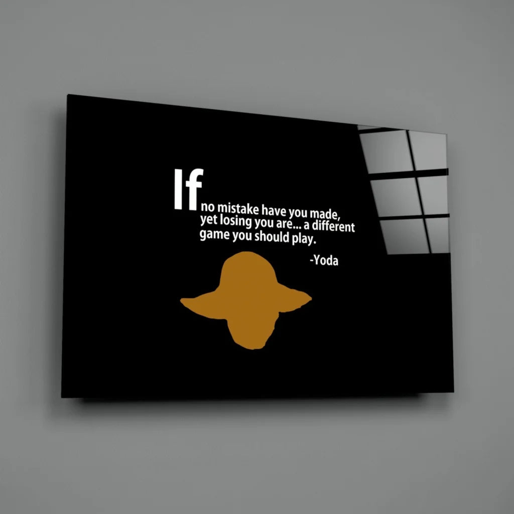 Yoda Minimalist Canvas Wall Art with Iconic Quote | Glass Wall Art Print | vintageantiquesgifts.com