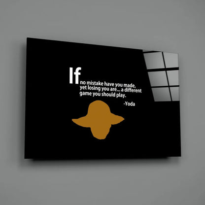 Yoda Minimalist Canvas Wall Art with Iconic Quote | Glass Wall Art Print | vintageantiquesgifts.com