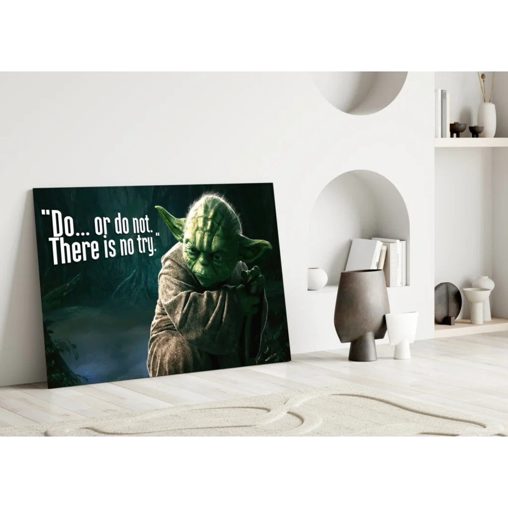 Yoda Do or Do Not Star Wars Glass Wall Art Print | Modern Wall Art Decor | vintageantiquesgifts.com