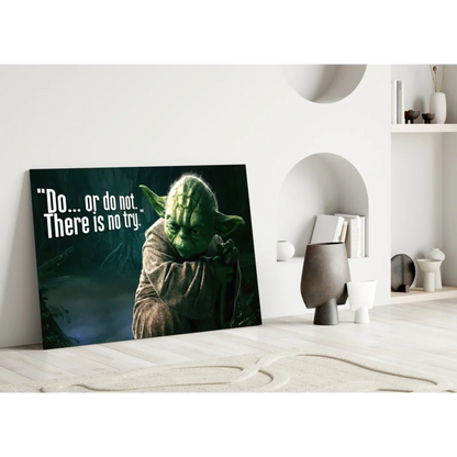 Yoda Do or Do Not Star Wars Glass Wall Art Print | Modern Wall Art Decor | vintageantiquesgifts.com