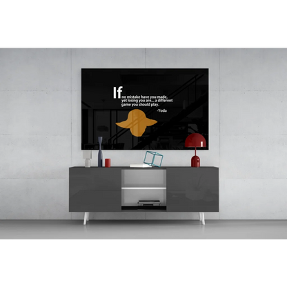 Yoda silhouette black frame wall art with iconic quote
