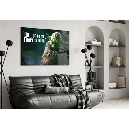 Yoda Do or Do Not Star Wars Glass Wall Art Print | Contemporary Home Wall Art | vintageantiquesgifts.com