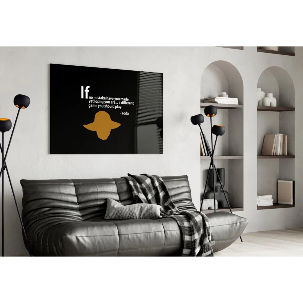 Yoda Minimalist Canvas Wall Art with Iconic Quote | Contemporary Home Wall Art | vintageantiquesgifts.com