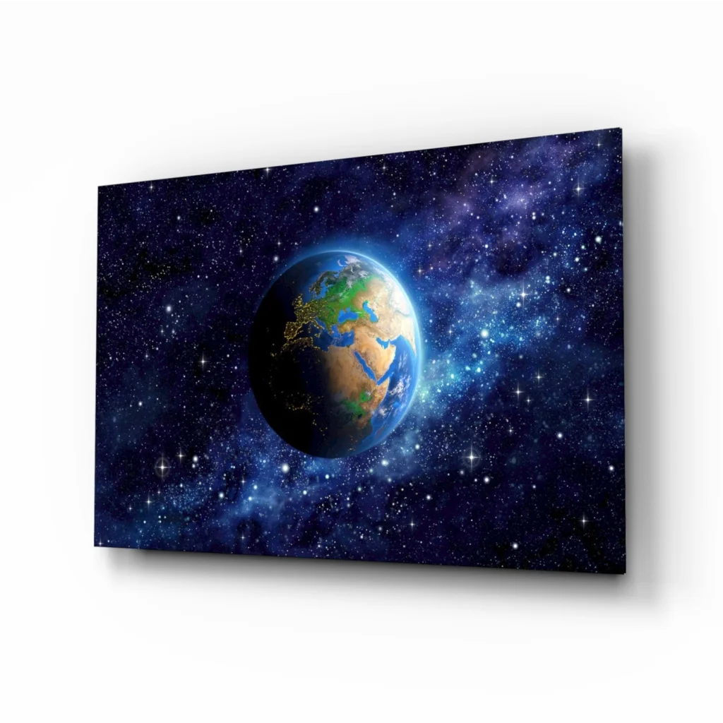 Cosmic Earth Galaxy Wall Art Canvas Print | Insigneart USA | vintageantiquesgifts.com