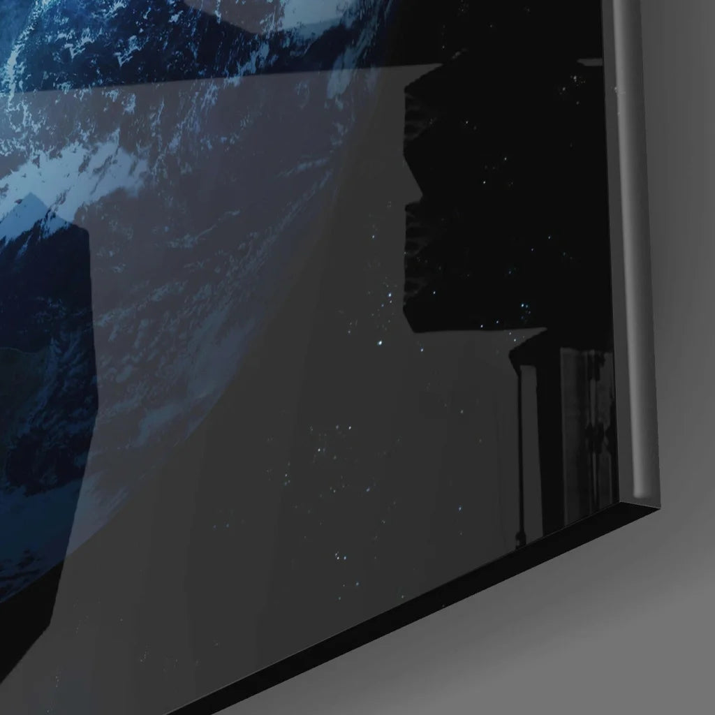Stunning Blue Earth Glass Wall Art for Modern Spaces | Glass Wall Art Print | vintageantiquesgifts.com