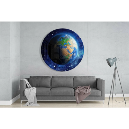 Stunning Earth at Night Tempered Glass Art for Your Wall | Glass Wall Art Print | vintageantiquesgifts.com