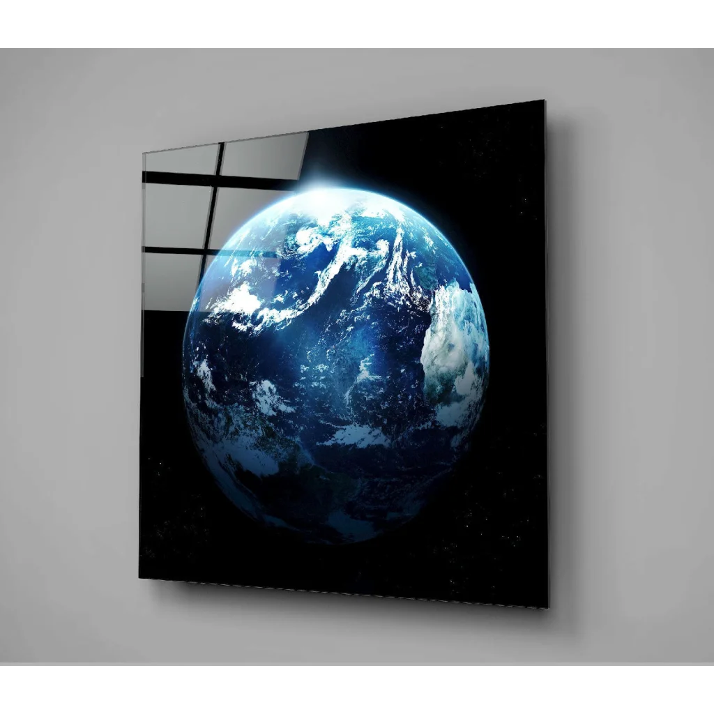 Stunning Blue Earth Glass Wall Art for Modern Spaces | Modern Wall Art Decor | vintageantiquesgifts.com