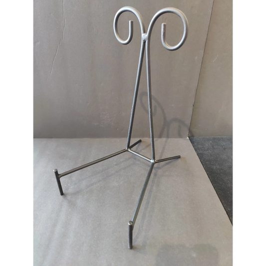 Wrought iron decorative black display stand with tripod base