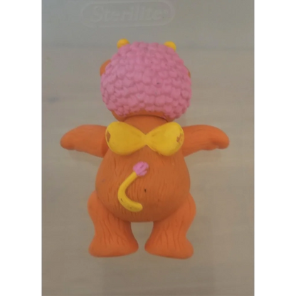 Vintage 1985 Wuzzles Bumblelion PVC figure toy alien in orange pink with yellow bow tie