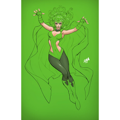 Comic book character in green costume and cape from X Factor 9 Marvel Comic Collectible by David Nakayama