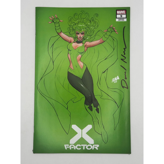 Green comic book with female superhero by David Nakayama from X-Factor #9