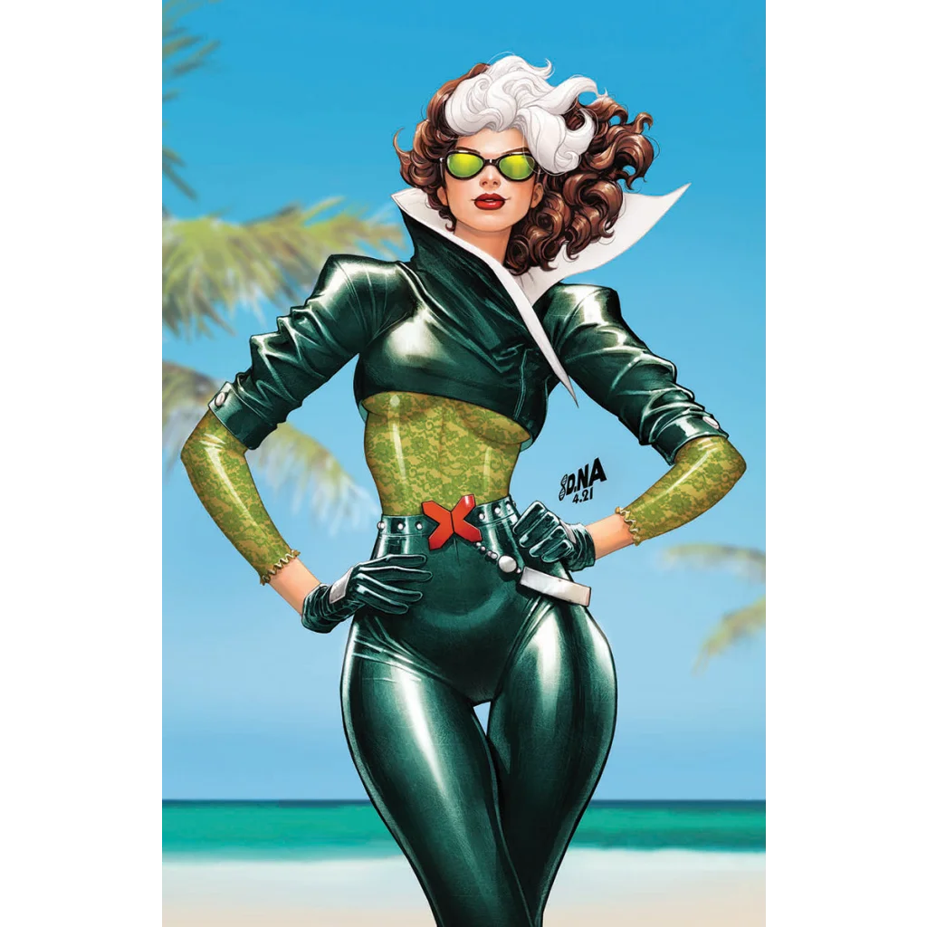 Comic book cover of Rogue from X-Men in green and white outfit for X-Men #21 Gala Edition