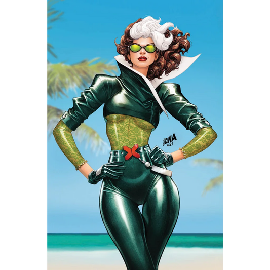 Comic book cover of Rogue from X-Men in green and white outfit for X-Men #21 Gala Edition