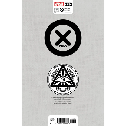 Comic book with gray cover, Marvel X-Men logo, and eye-in-pyramid design