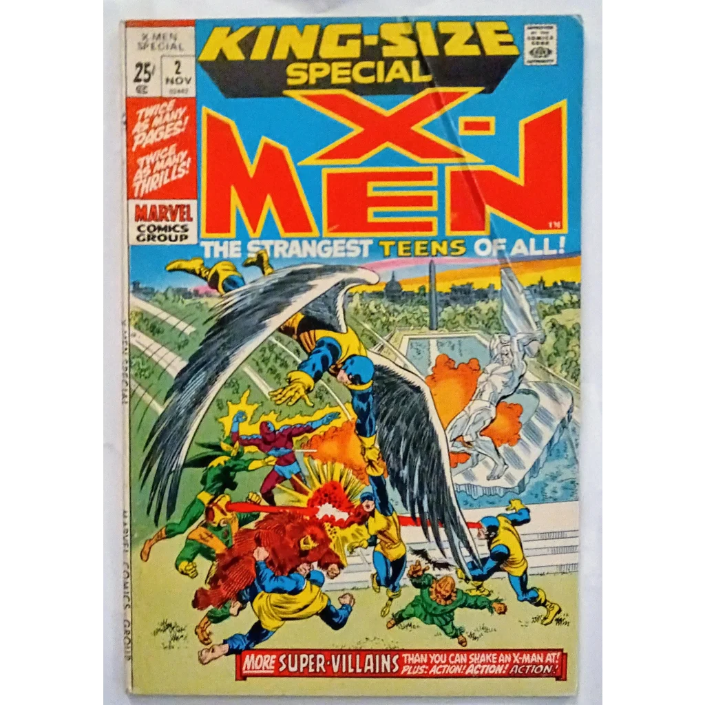Vintage X-Men Annual Marvel Comics 1971 fair condition cover with colorful battle