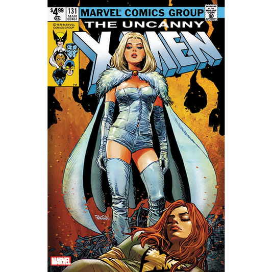 Silver and white X-Men costume with fur trim cape and boots from Dan Panosian facsimile unknown comics