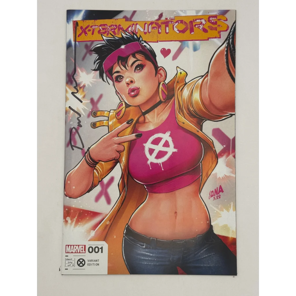 Comic book X-Terminators #1 Leah Williams Grindhouse Mutant Death Trap with colorful selfie art