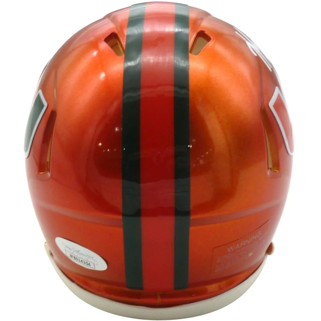 Xavier Restrepo autographed orange and black mini helmet