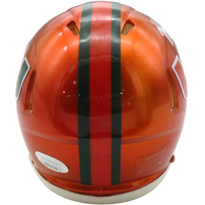 Xavier Restrepo autographed orange and black mini helmet