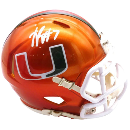 Xavier Restrepo autographed Miami Hurricanes mini helmet