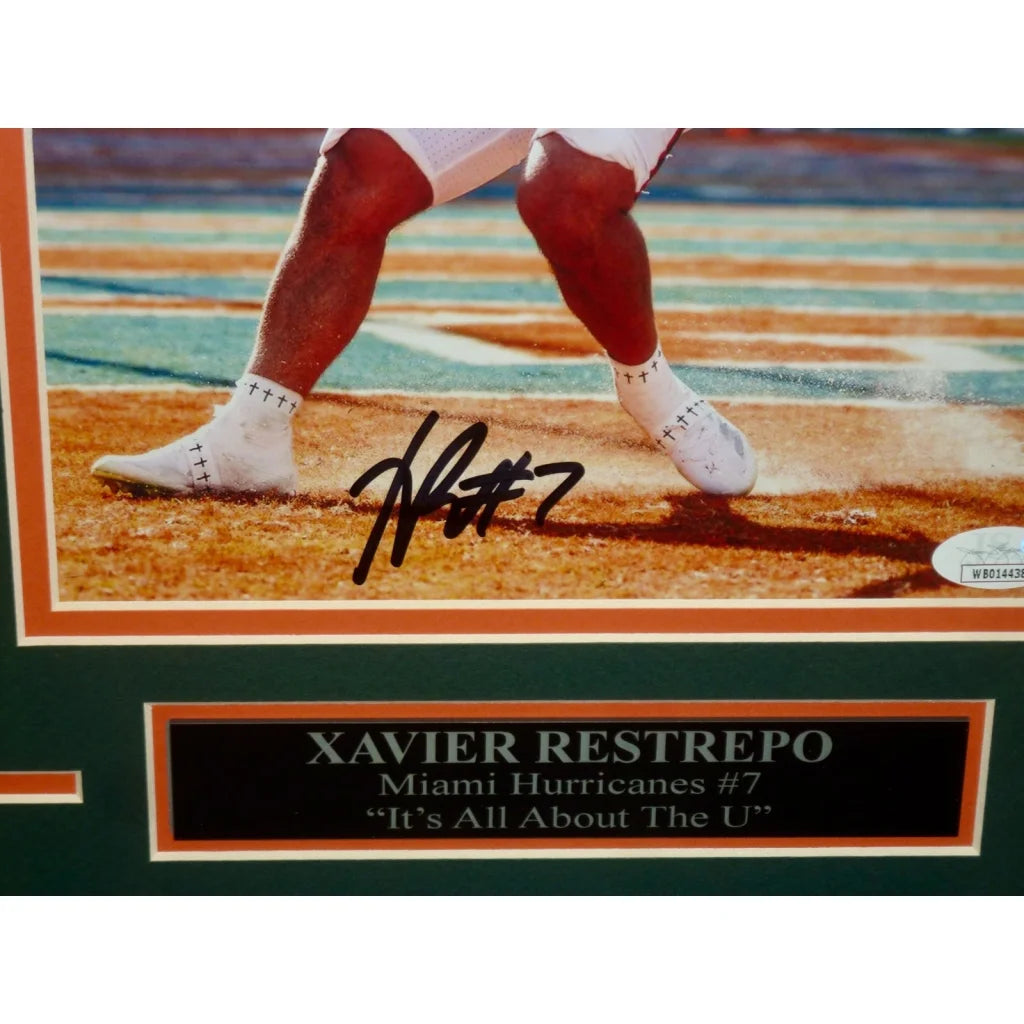 Xavier Restrepo Miami Hurricanes signed 8x10 photo in deluxe framed