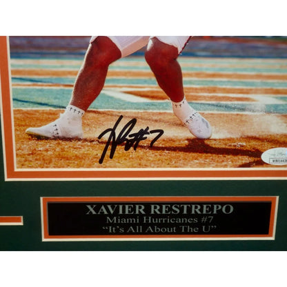 Xavier Restrepo Miami Hurricanes signed 8x10 photo in deluxe framed