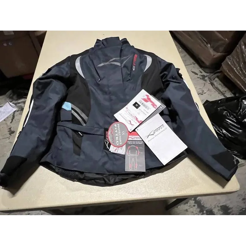 Dark gray and black XPRO Ski Jacket with heavy lining and tags for style and warmth