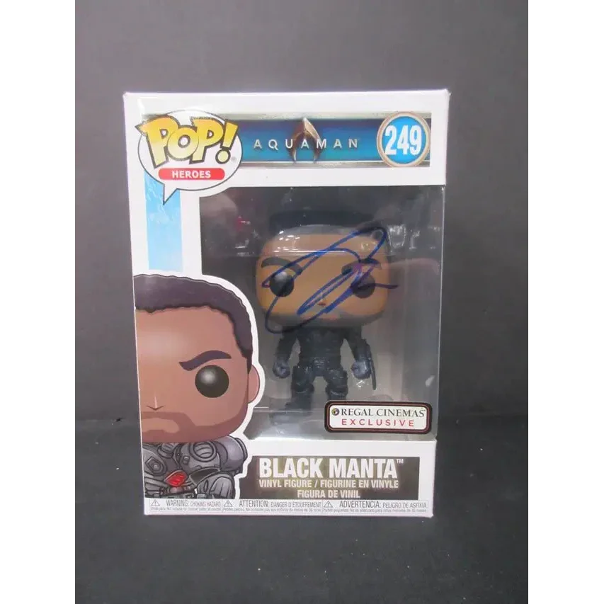Yahya Abdul Manteen signed Black Manta Funko Pop Heroes Exclusive at Regal Cinemas