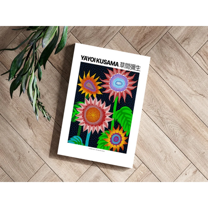 Kusama Sunflower Insigne Aluminum Print in Durable Materials | Modern Wall Art Decor | vintageantiquesgifts.com