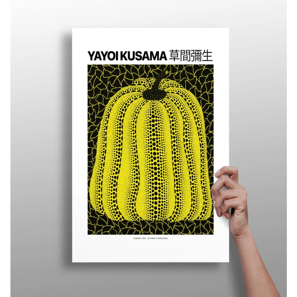 Kusama Pumpkin Insigne Aluminum Prints Glow With Bold Dots | Insigneart USA | vintageantiquesgifts.com