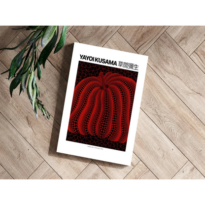 Yayoi Kusama Red Pumpkin Insigne Aluminum Prints | Modern Wall Art Decor | vintageantiquesgifts.com