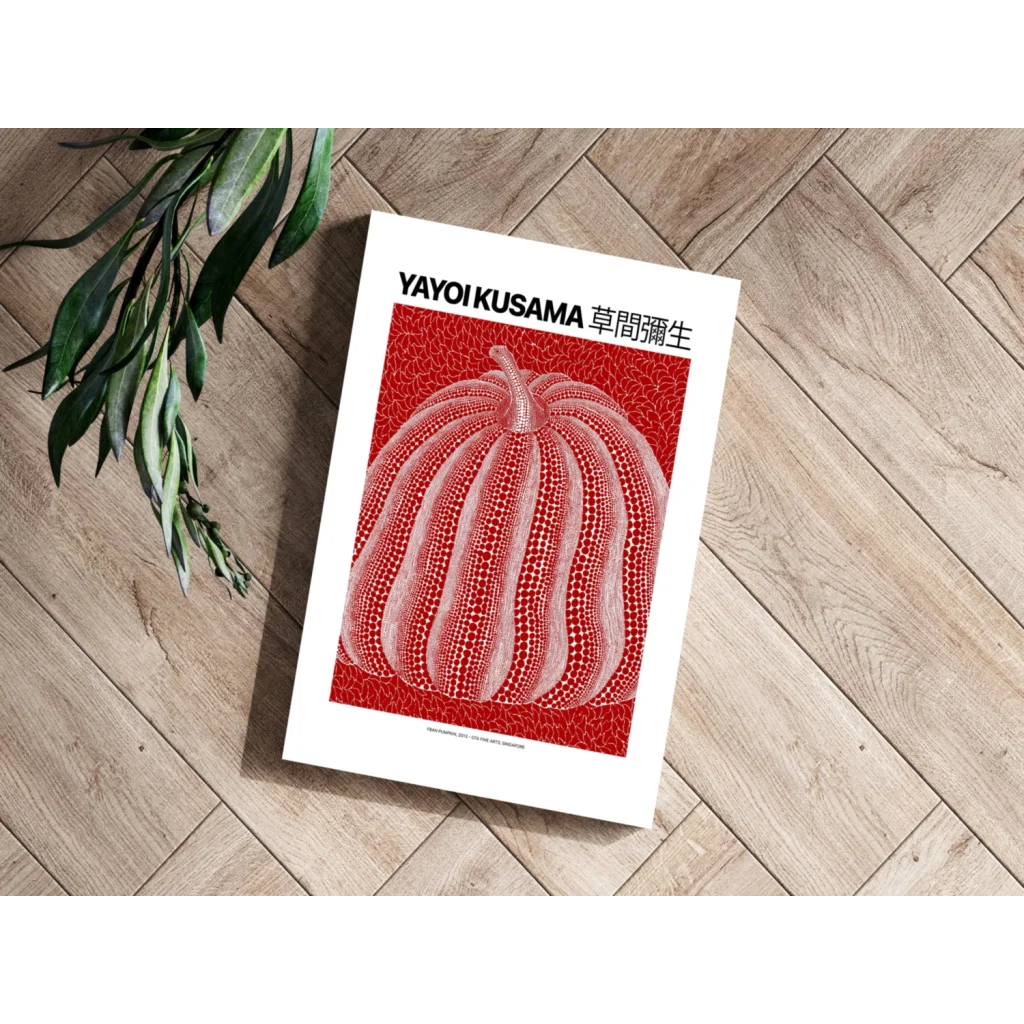 Kusama Pumpkin Insigne Aluminum Prints Bring Bold Pop Art Home | Modern Wall Art Decor | vintageantiquesgifts.com