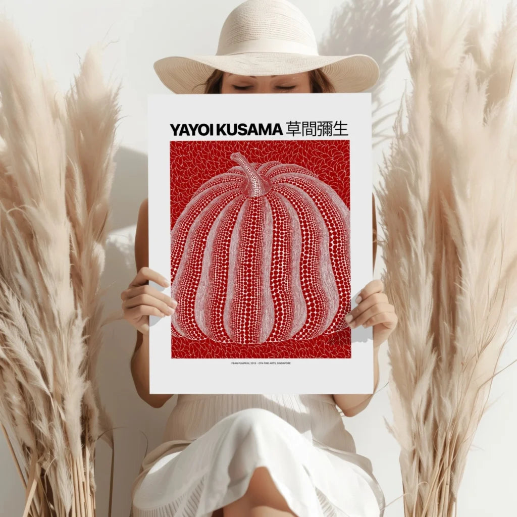 Kusama Pumpkin Insigne Aluminum Prints Bring Bold Pop Art Home | Contemporary Home Wall Art | vintageantiquesgifts.com