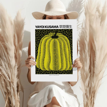 Kusama Pumpkin Insigne Aluminum Prints Glow With Bold Dots | Contemporary Home Wall Art | vintageantiquesgifts.com