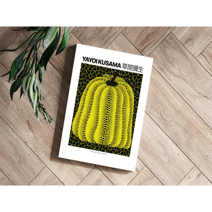 Kusama Pumpkin Insigne Aluminum Prints Glow With Bold Dots | Modern Wall Art Decor | vintageantiquesgifts.com
