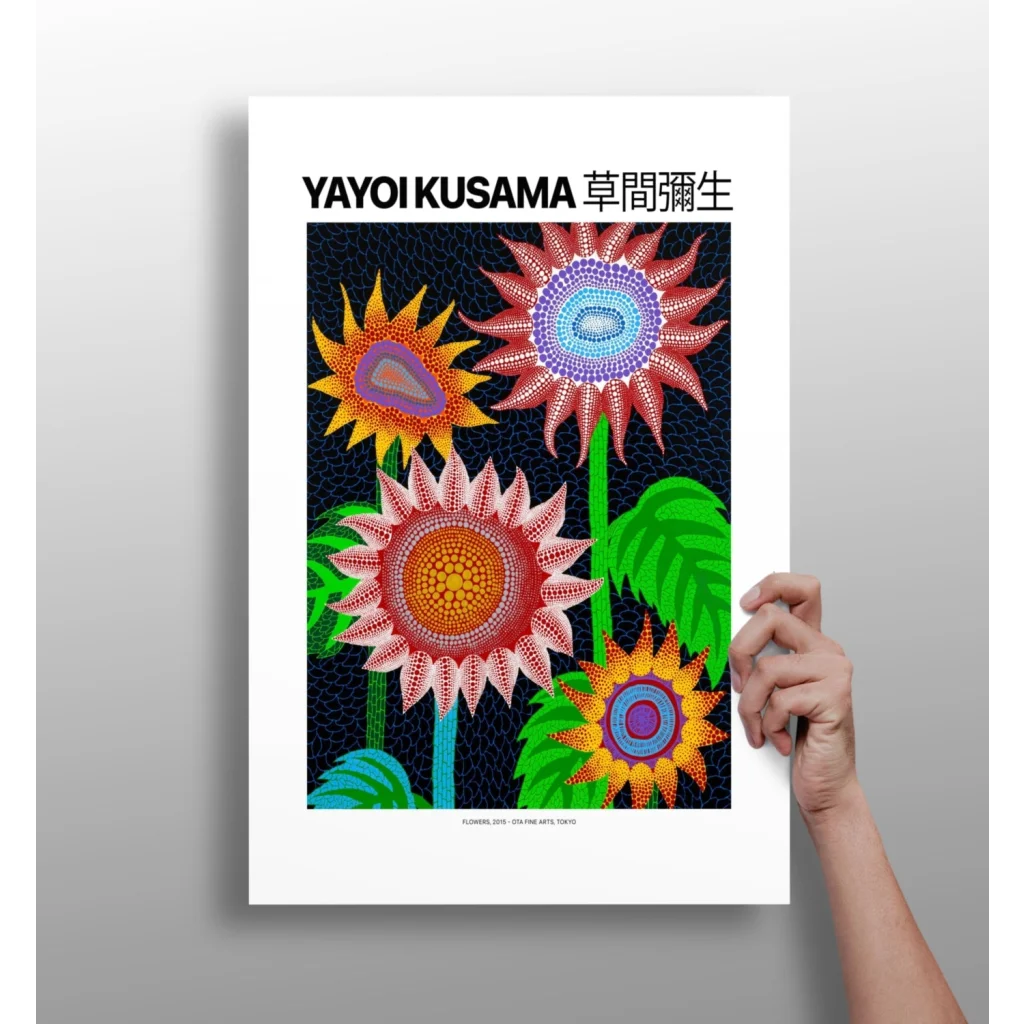 Kusama Sunflower Insigne Aluminum Print in Durable Materials | Insigneart USA | vintageantiquesgifts.com