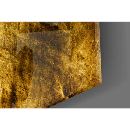 Stunning textured gold abstract wall art panel with metallic finish